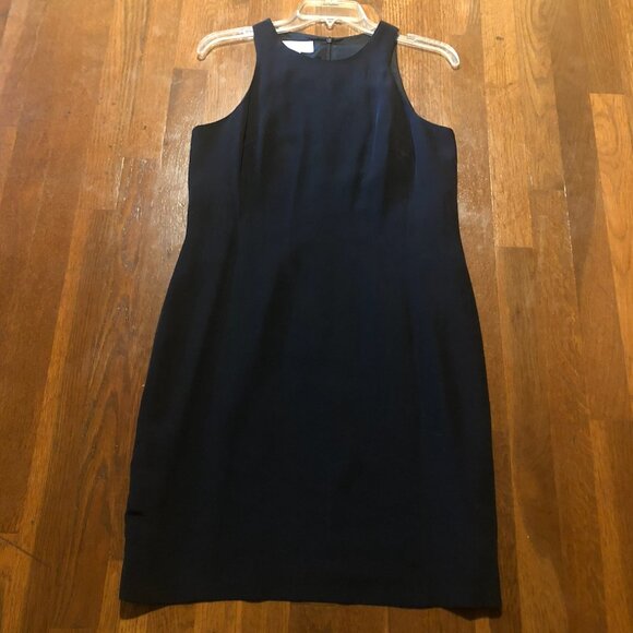 Jones New York Petite 100% Silk Black Sheath Dress 8P - Picture 2 of 9